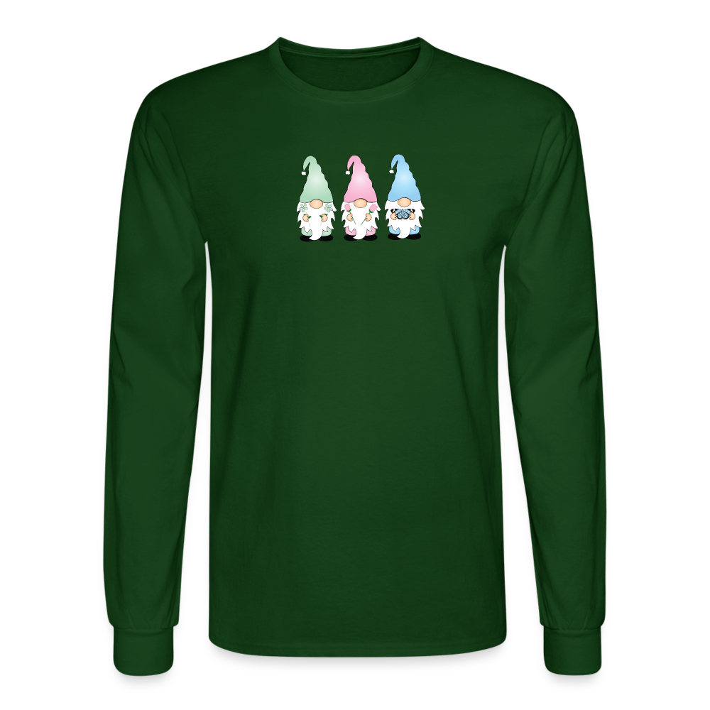 Easter Gnome Long Sleeve T-Shirt - forest green