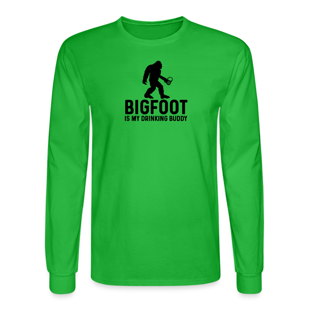 Bigfoot is my Drinking Buddy Long Sleeve T-Shirt - bright green