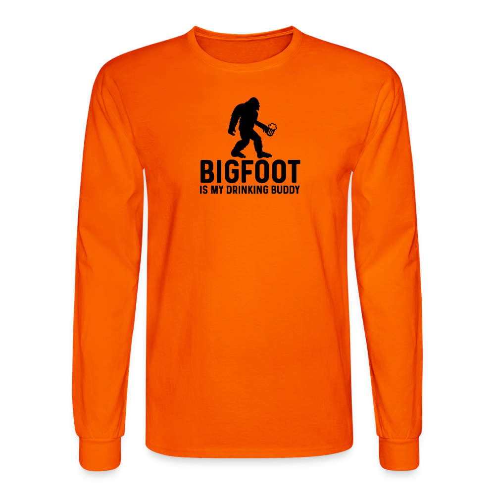 Bigfoot is my Drinking Buddy Long Sleeve T-Shirt - orange
