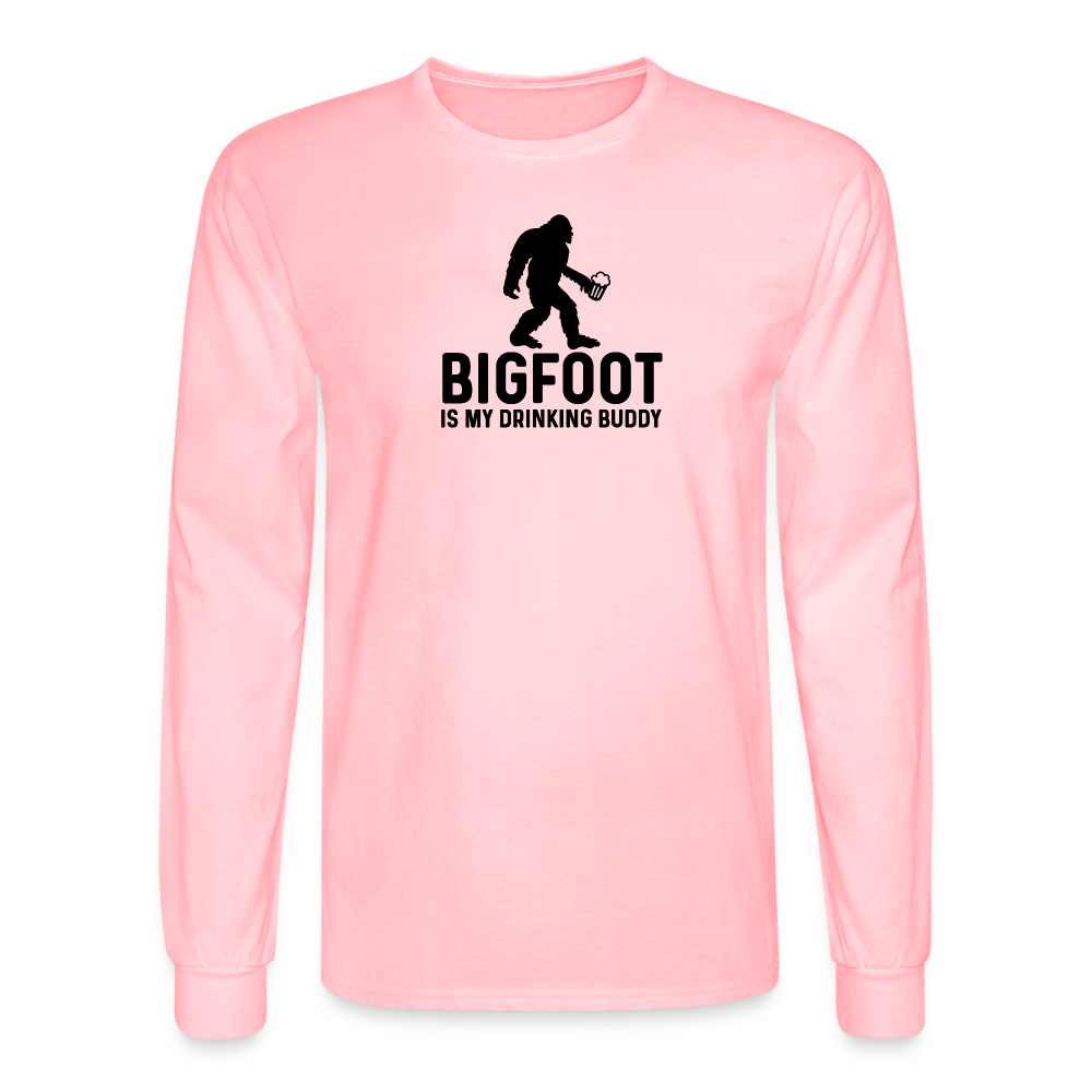 Bigfoot is my Drinking Buddy Long Sleeve T-Shirt - pink